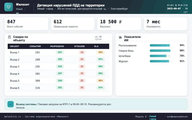 Отчёт за период — Система Малахит